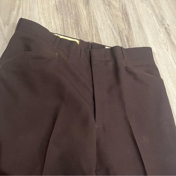Vintage Men’s Dark Brown Dress Pants Trousers Wool Slacks - Picture 2 of 5